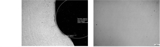 圖11-71 一號(hào)樣圓角縱向剖面 圖11-72一號(hào)樣非金屬夾雜物